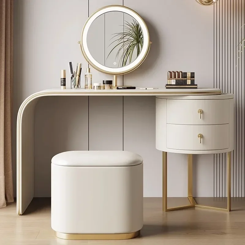 Cosmetic Vanity Luxury Dressing Table Bedroom Bedside Corner Mirror Dressing Table Storage Tavolo Da Trucco Moderno Furniture