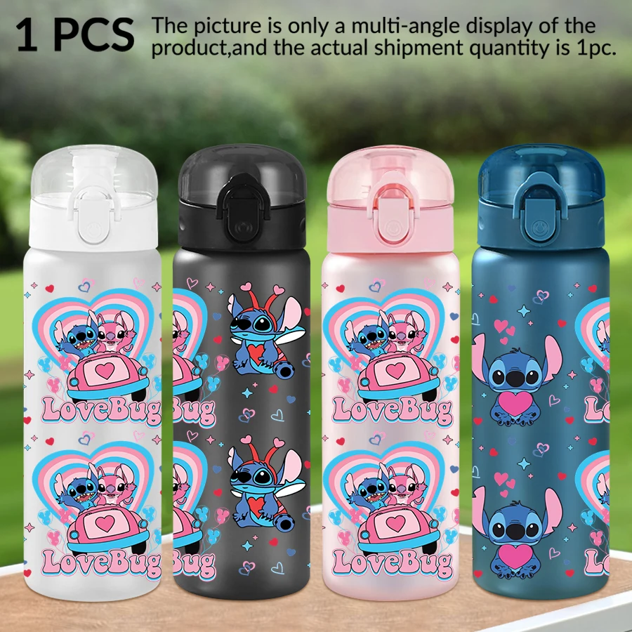 

1 шт., пластиковая бутылка для воды Disney Stitch Love Pattern, 26 унций, спортивная чашка для воды на открытом воздухе, подарок на день рождения/повернення домой