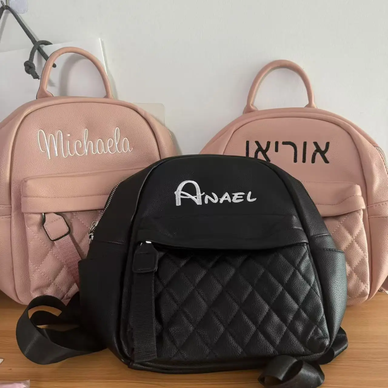 

High Quality PU Women's Bag,Personalized Custom Multifunctional Backpack,Embroidered Holiday Gift Bag, Campus Backpack With Name