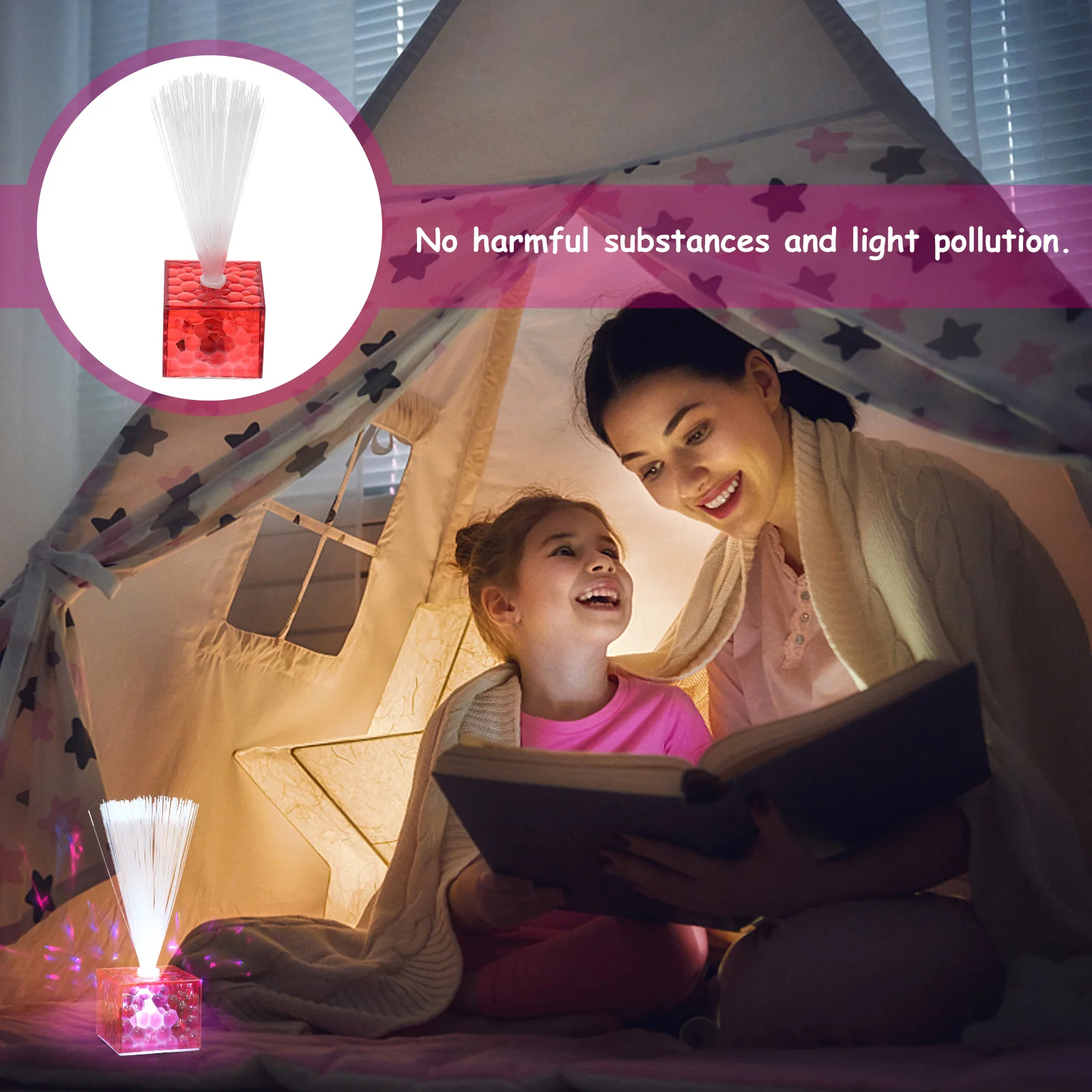 

Набор из 6 декоративных акриловых светильников с оптоволокном для вечеринок, свадеб и создания атмосферы (с подсветкой)