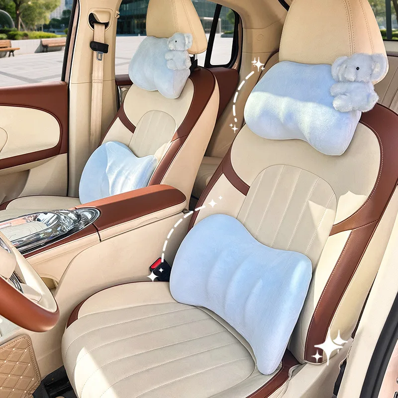 New Update Car Lumbar Support Pillow Auto Neck Pillow Waist Support Removable Washable Backrest Universal Vehicle Cushion Car