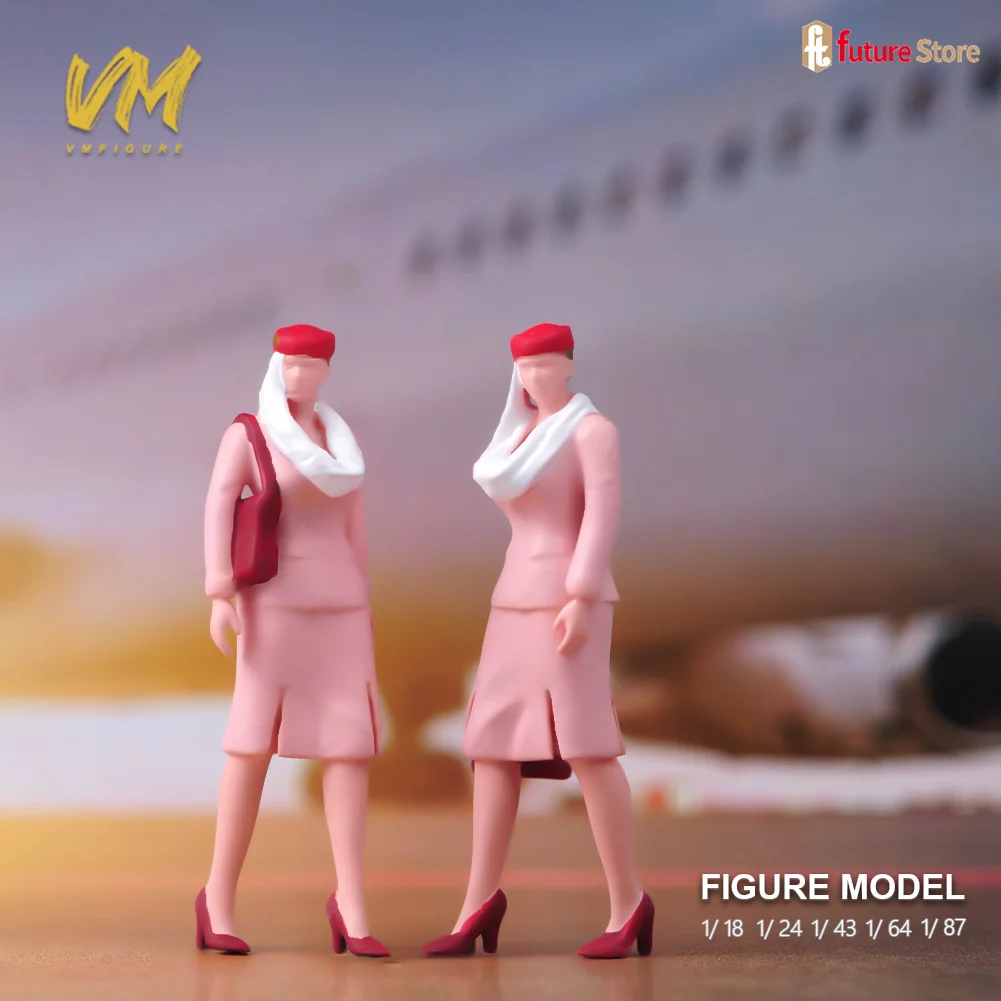 

Painted Miniature Figure 1/87 1/64 1/43 1/24 1/18 United Arab Emirates Airline Stewardess Walk Chat Dolls cene Props Decor