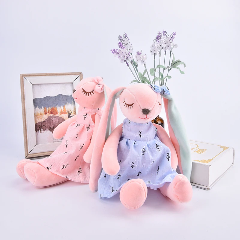 Creative New Rabbit Toys Pink Girl Heart Long Ears Peace Rabbit Plush Doll Ornament Cozy Doll Pillow Children's Gift