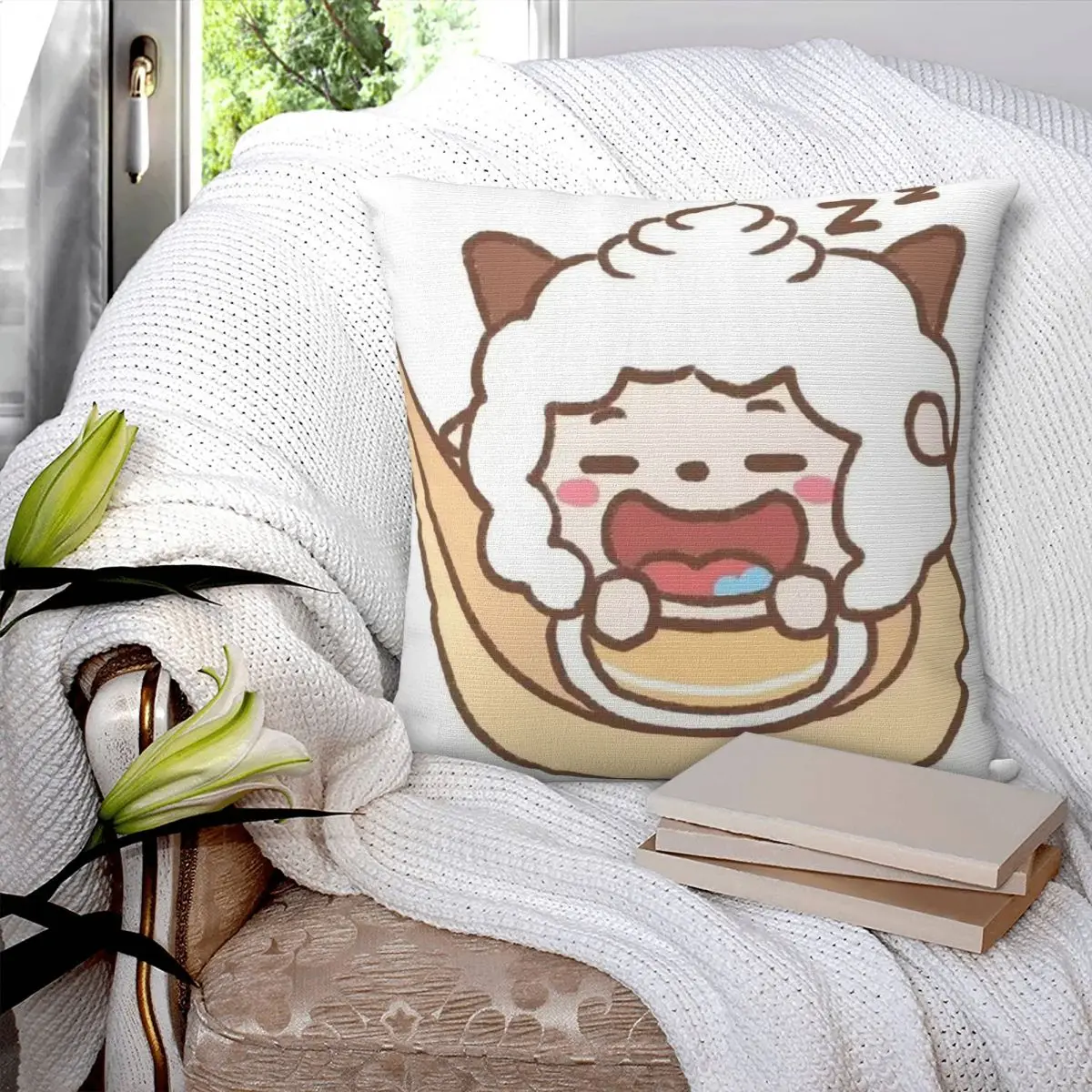 Love To Sleep Lazy Goat Square Pillowcase Cushion Cover Pillow Case Throw Pillow Cover for Home Bedroom Car