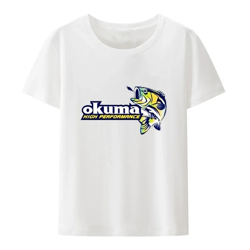 Fashion Popular Shirts and Blouses Ulzzang Graphic Tops Casual Tee High Performance Fishing Okuma Logo Men's White Black T-shirt