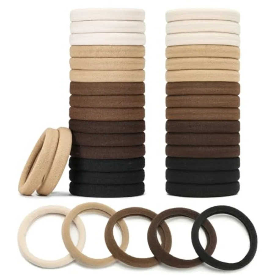 Mia Klein Hair Ties Black 100Count Extra Thick 5CM, Bulk Elastic Hair Bands for Thick Heavy Hair, Seamless Hair Accessories for