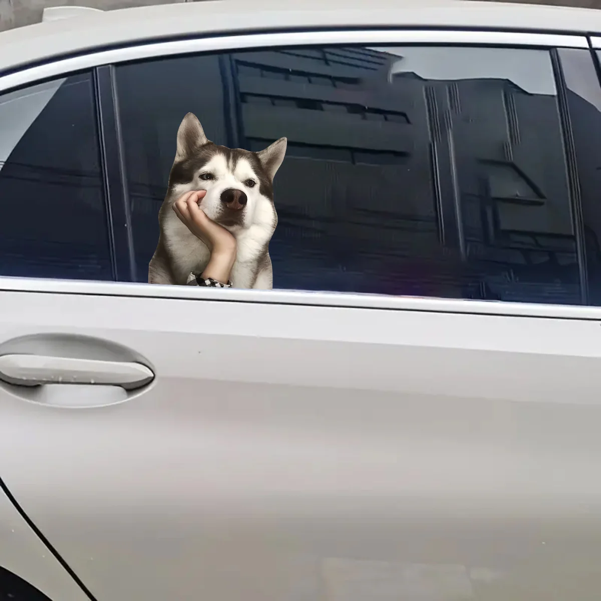 1pc-21x16cm Use our cute, fun and humorous Husky stickers to make your car stand out - suitable for all vehicles J-416