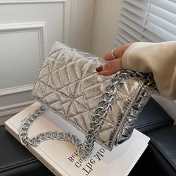 Elegant Women Evening Bag 2022 Simple Texture Chains Shoulder Bags New Korean Style All-Match Crossbody Pack