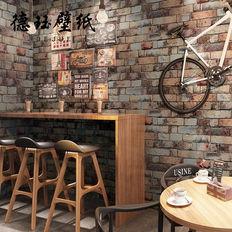 الرجعية ثلاثية الأبعاد الطوب جدار خلفية فو الطوب حجر الملمس الثقافية جدار جدارية لمطعم العتيقة مقهى متجر الملابس غير الذاتي #2