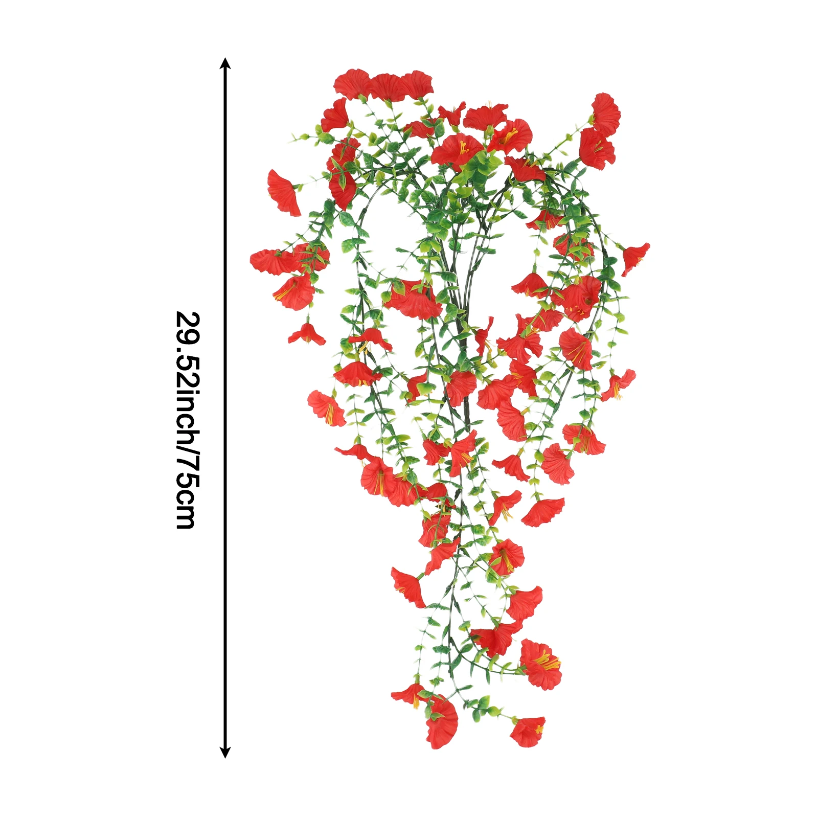 1pc Artificial Morning Glory & Eucalyptus Nonfading Rattan Hanging Wall Door Decoration Fake 75cm Plants Garden Party Decoration