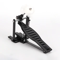 Upgraded Bass Drum Pedal With Felt Drumstick Head Single Chain Drive For Jazz Music Practice Instrument Accessories Silver/Black