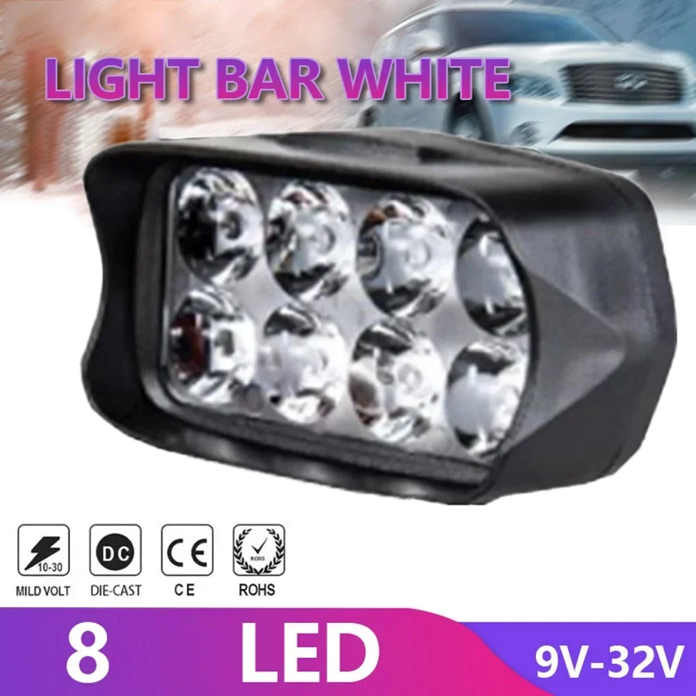 Lampe de Conduite pour Moto, Réflecteur Étanche, Lumière de Sauna, 8 Perles, Lumière LED 6000K, Spot 2024, 1 Pièce