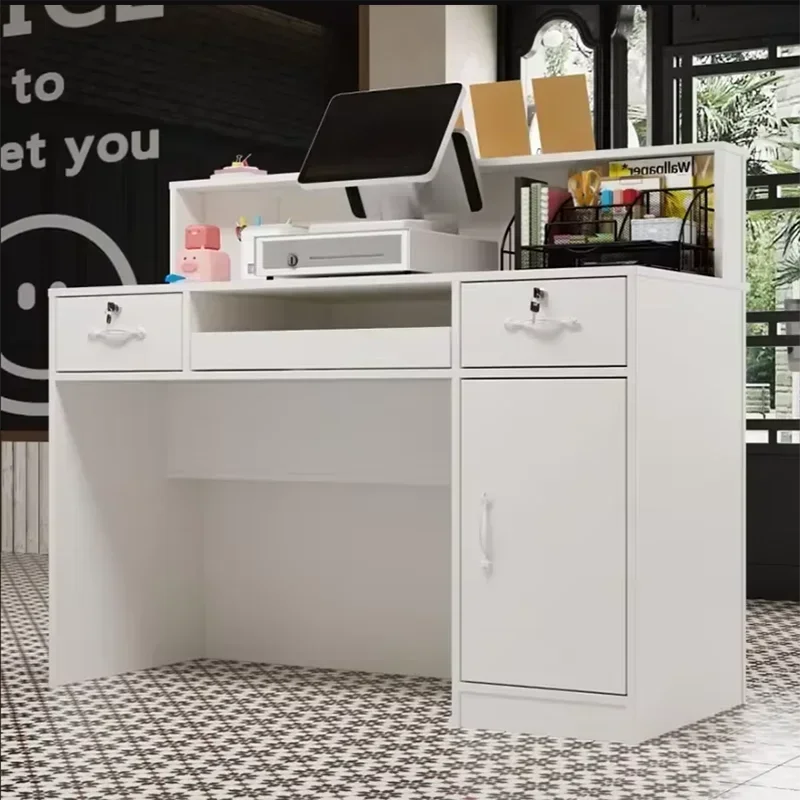 Luxury Receiption Desk Checkout Counter For Supermarket Table Reception Front Bank Furniture Bureau Meuble Store Showcase Home