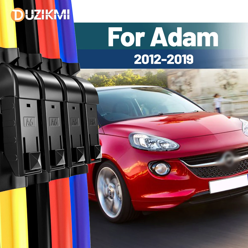 Für Opel Adam 2012–2019 2013 2014 2015 2016 2017 2018 2 Stück Frontscheibe Scheibenwischerblätter Rot Blau