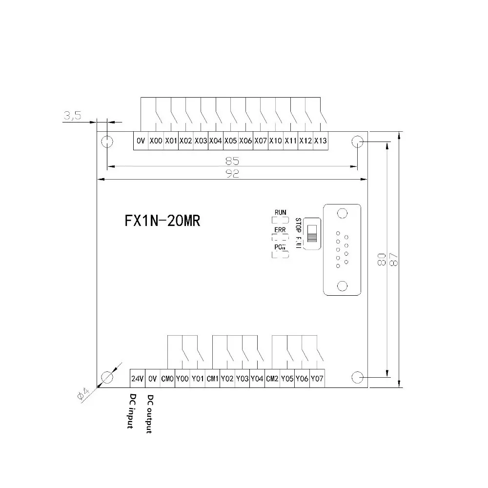 Imagem -06 - Industrial Plc Controlador Lógico Programável Módulo de Relé 1n20mr com Case dc Fx1n 32mcu