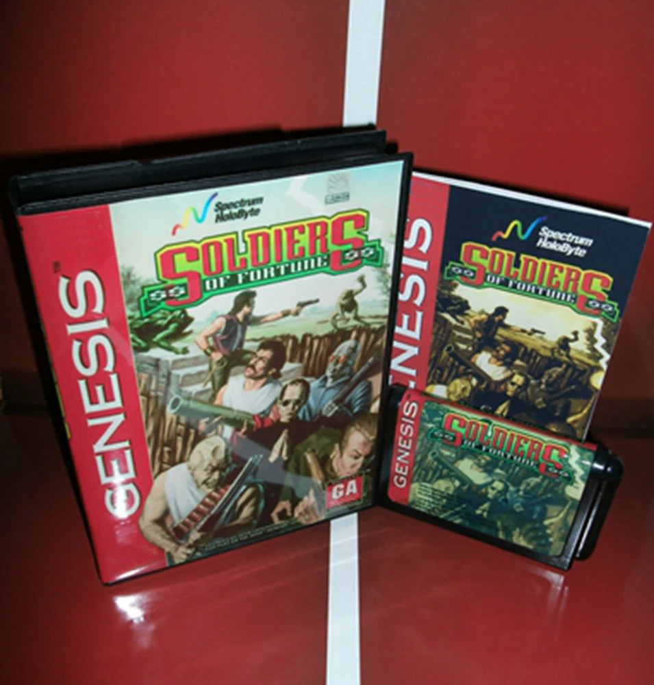 Soldiers of Fortune with Box and Manual Cartridge for 16 bit Sega MD game card Megadrive Genesis system