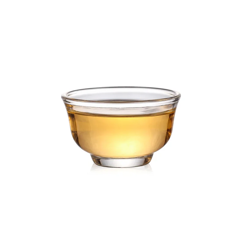 Chinese Teasets Glass Magnolia Cup, Small Teacup, Heat-resistant, 30ml, Travel, 10 PCs/Lot