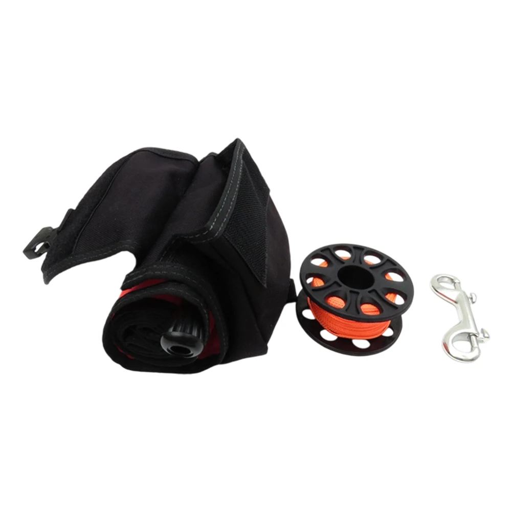 

SMB With Spool Diver Below Signal 1 Inch D-ring 30m String Spool Diver Signal Buoy With Spool Spool 120x15cm For Scuba Diving