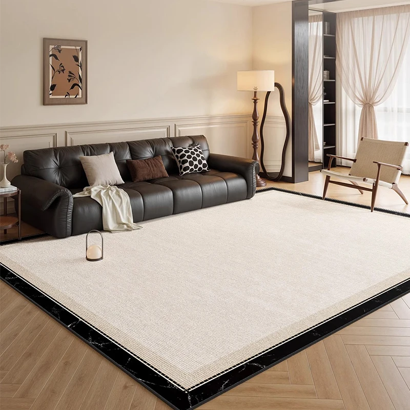 

Simple Plain Color Cream Style Carpet Rugs for Living Room Big Size Customize Home Full Area Rug Cloakroom Modern Mat Bedroom