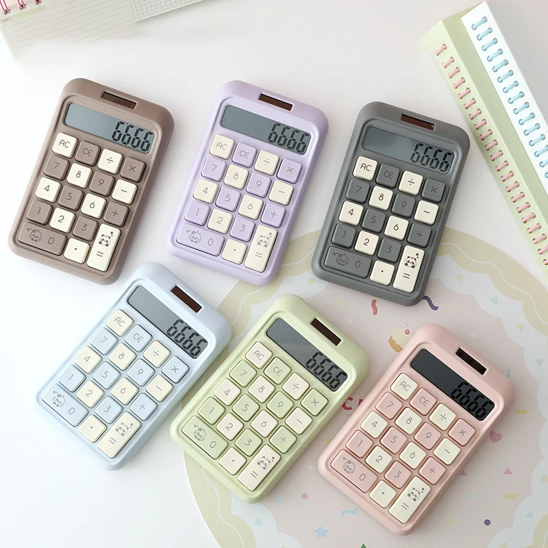 1 Cute Color Desktop 8-bit Big Screen Computer for Students with Big Buttons of Office Calculator