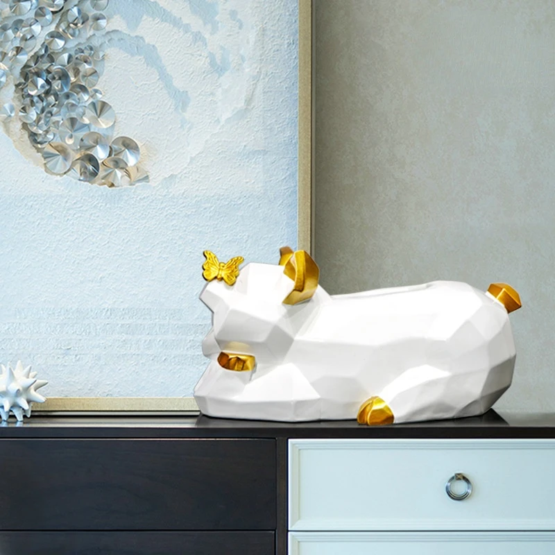 Geometric Tissue Resin Gilded Crafts Ornament Cute Room Bedroom Decor