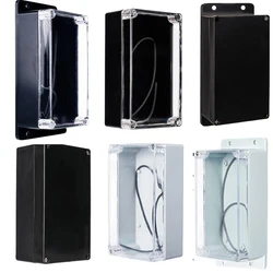 Waterproof Visible ABS Plastic Electrical Project Black Case Power Junction Box Transparent Clear Cover 158x90x60mm Fixed Ear