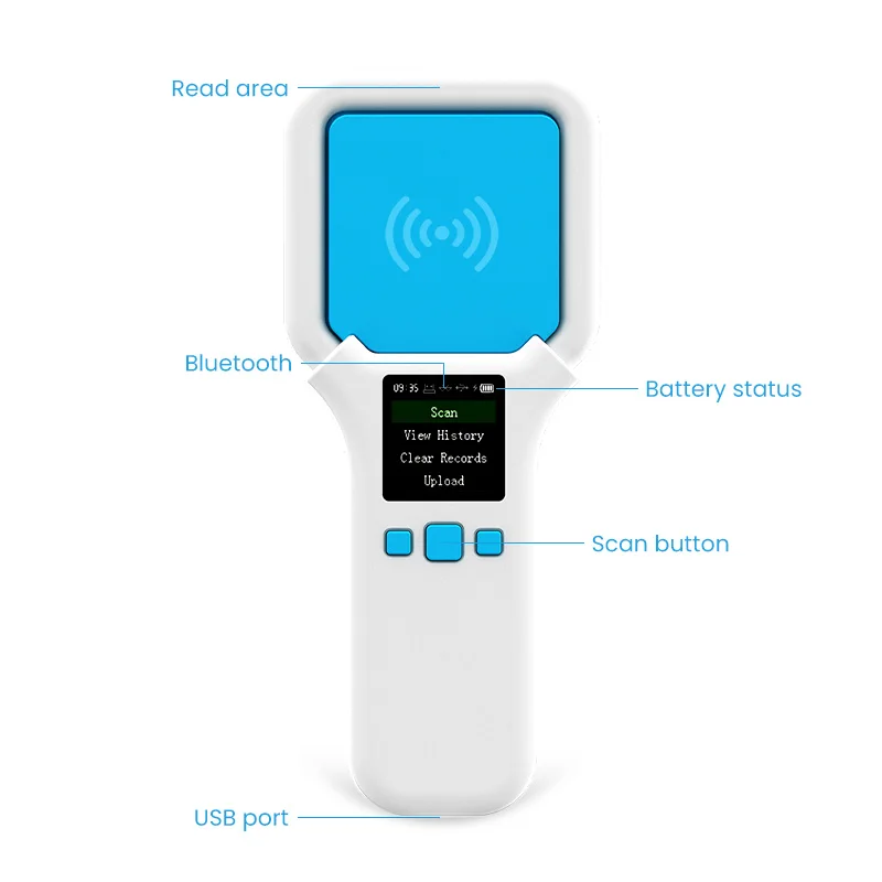 Bluetooth UHF 860-960khz handheld ultra-high frequency recognition device, scanning gun, long-distance convenient reader