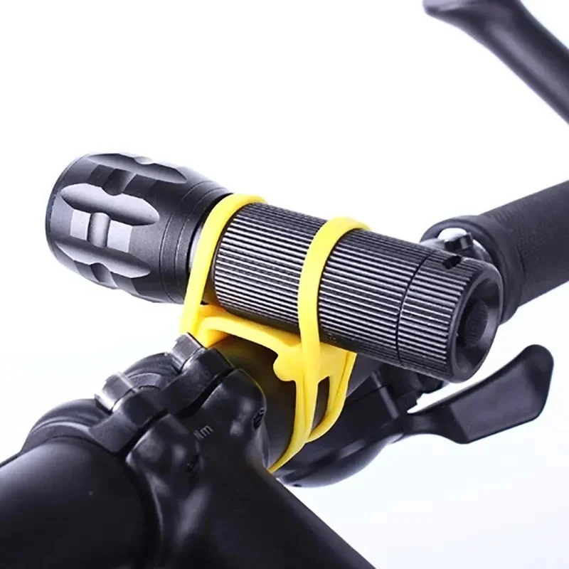 3/6Pcs Silicone Bicycle Handlebar Silicone Strap Band Cycling Light Holder Phone Fixing Elastic Tie Rope Torch Flashlight Bandag