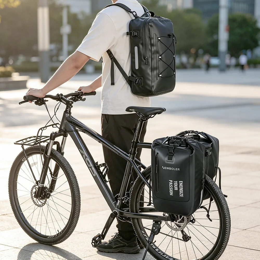 NEWBOLER Fahrradtasche 3 in 1 Fahrradtasche 74L Große Kapazität Wasserdichte Fahrradtasche Fahrrad-Gepäckträgertasche Fahrrad-Gepäcktasche – Detail 16