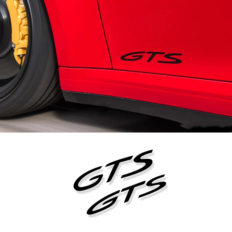 2PCS For Porsche Panamera Carrera Macan Boxster Cayman Cayenne 911 718 Car Styling GTS Body Emblem Badge Sticker Modification