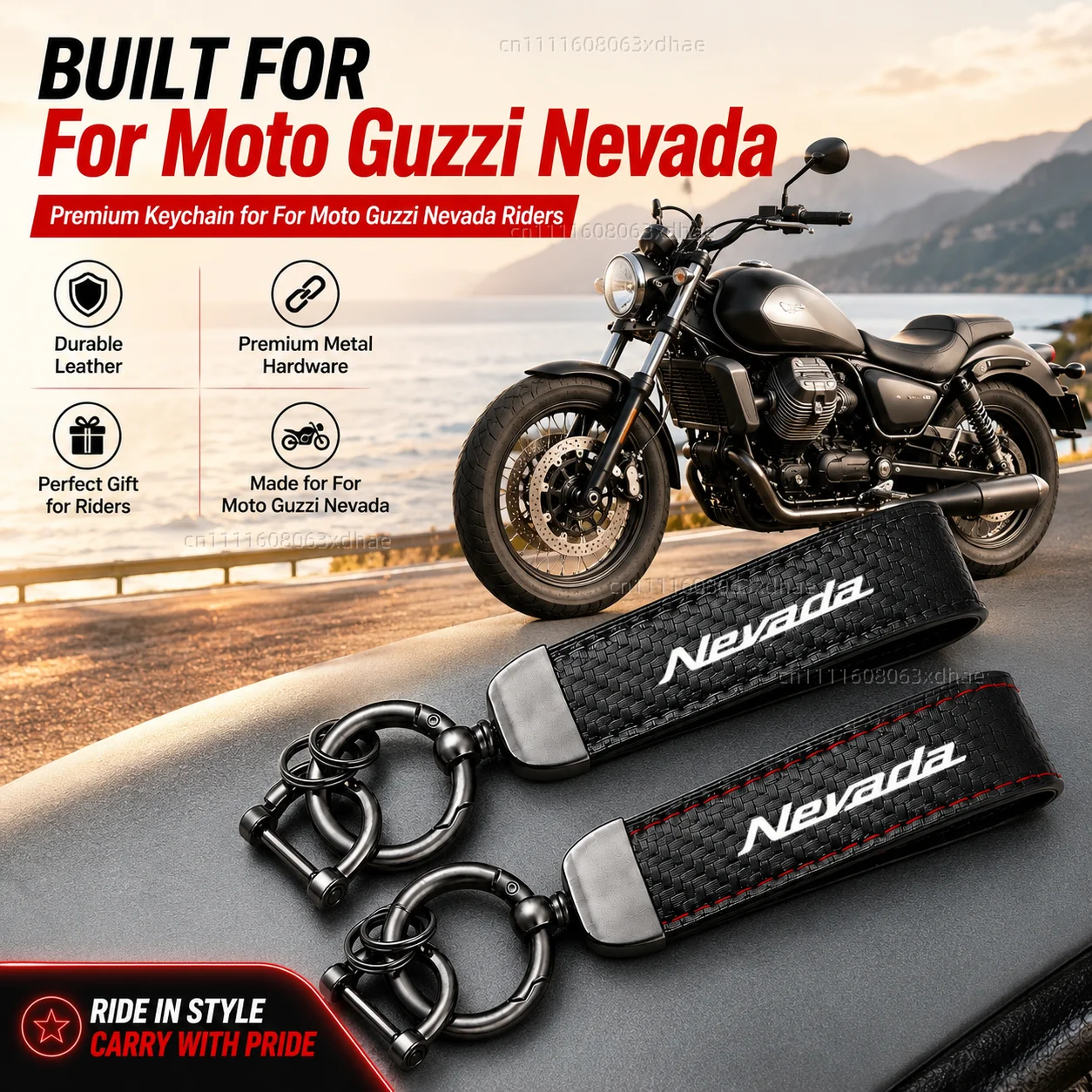 High-Grade Leather Motorcycle Keychain Holder Keyring Accessories For Moto Guzzi Nevada 1991-2016 Classic