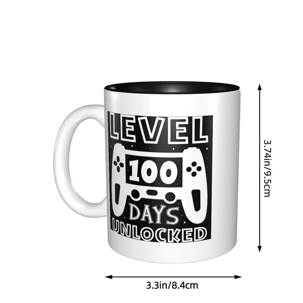Level 100 Days Of School Unlocked Mug Funny Ceramic Coffee Cups Tea Mugs Milk Cup Drinkware Gifts for Woman Man