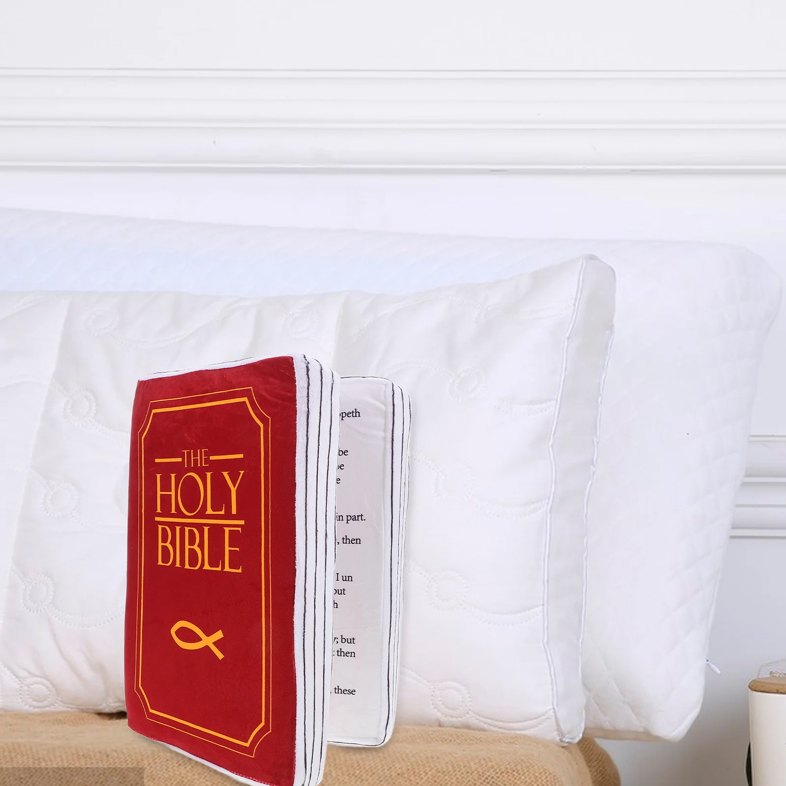 

Bible Pillow Faith Throw Small Plush Toy Decorative Bed Pillows for Couch Sofa Fun Book