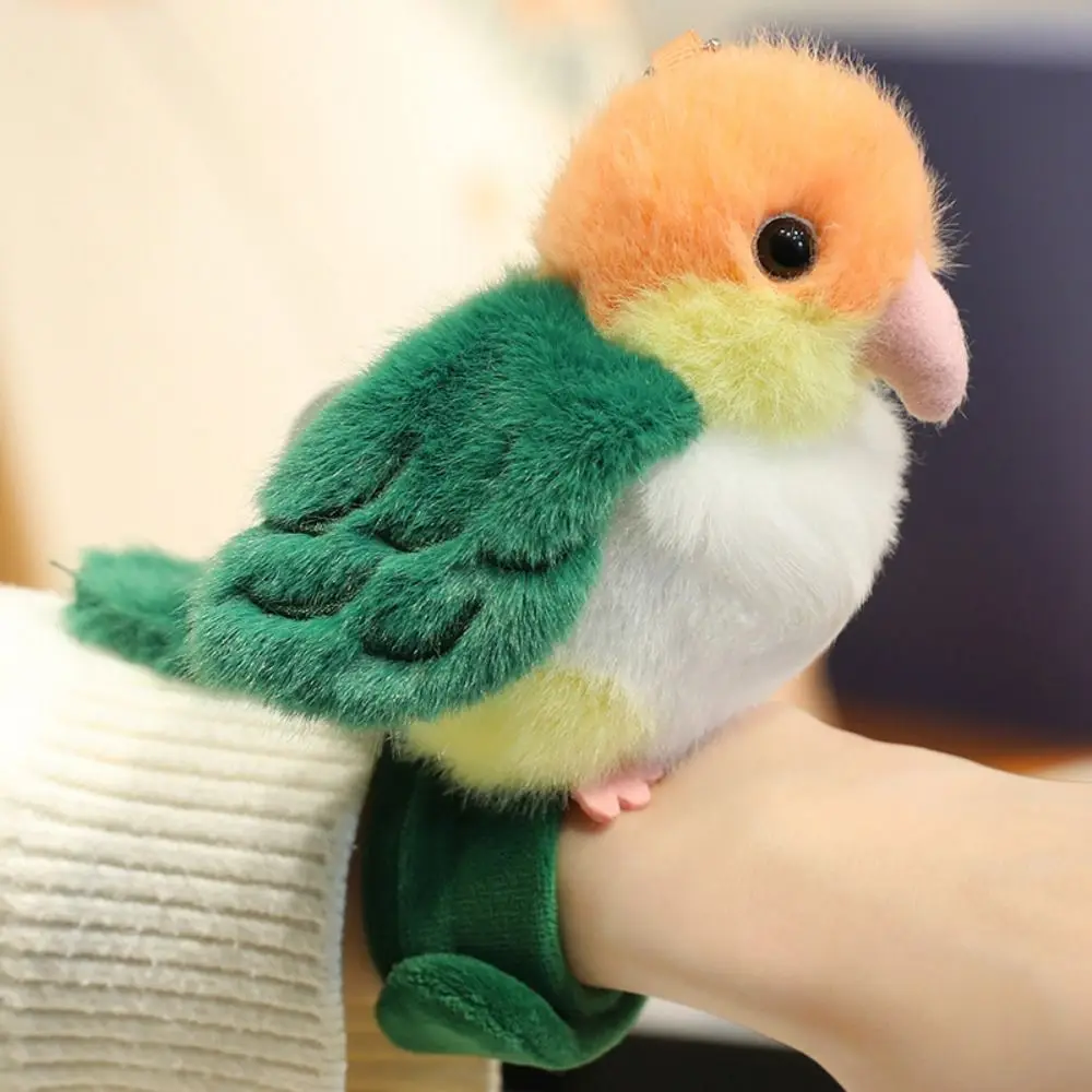 Wristband Bracelet Parrot Clap Circle Toy Stuffed Animal Plush Hand Ring Parrot Key Chain Cartoon Kawaii Slap Snap Wrap
