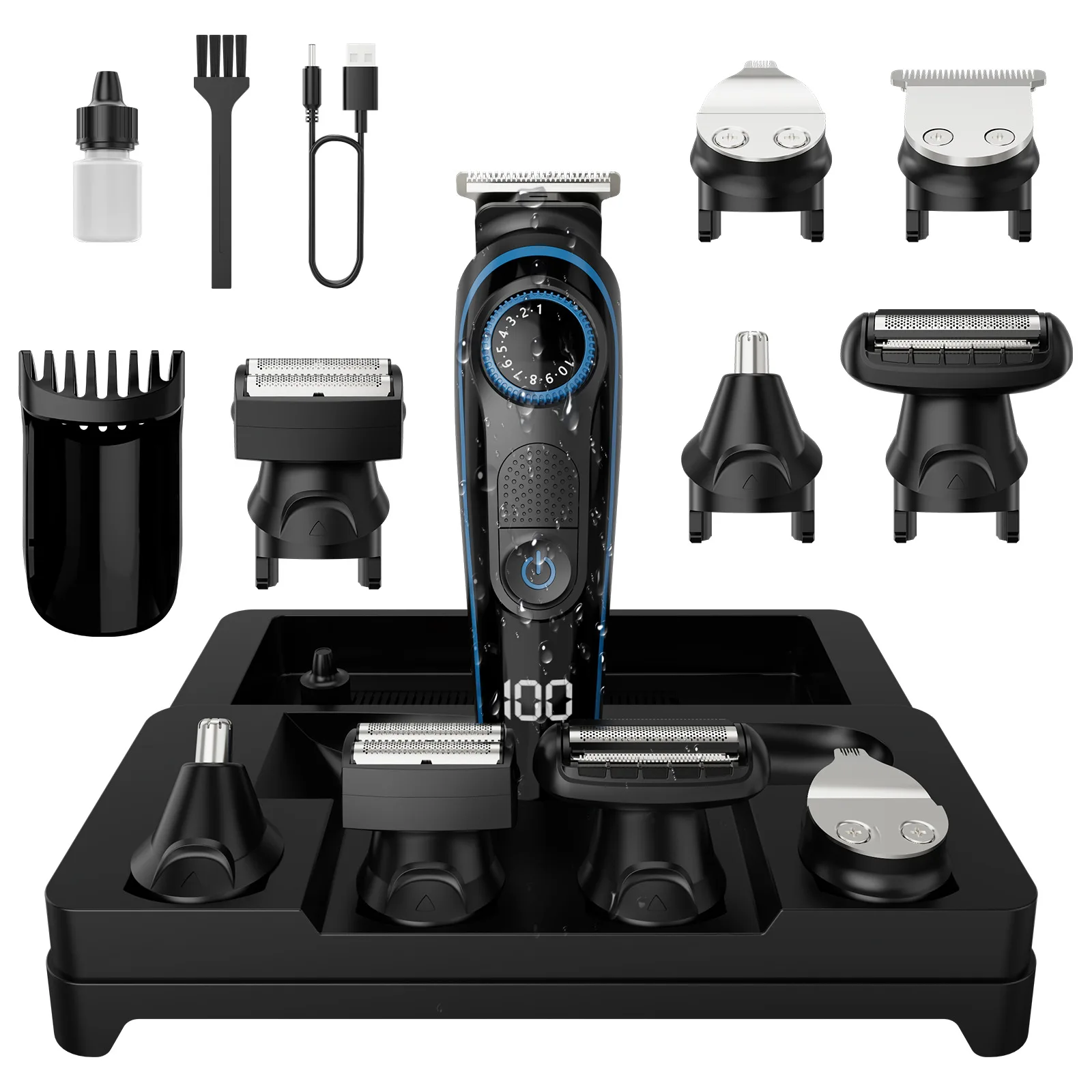 Cortadora de pelo eléctrica Youpin, recortadora multifuncional para hombres, Afeitadora eléctrica para hombres, maquinilla de afeitar profesional 5 en 1