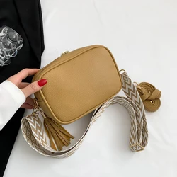 New Vintage Crossbody Cell Phone Shoulder Bag PU Leather Messenger Bags Fashion Daily Use For Women Wide Strap HandBags