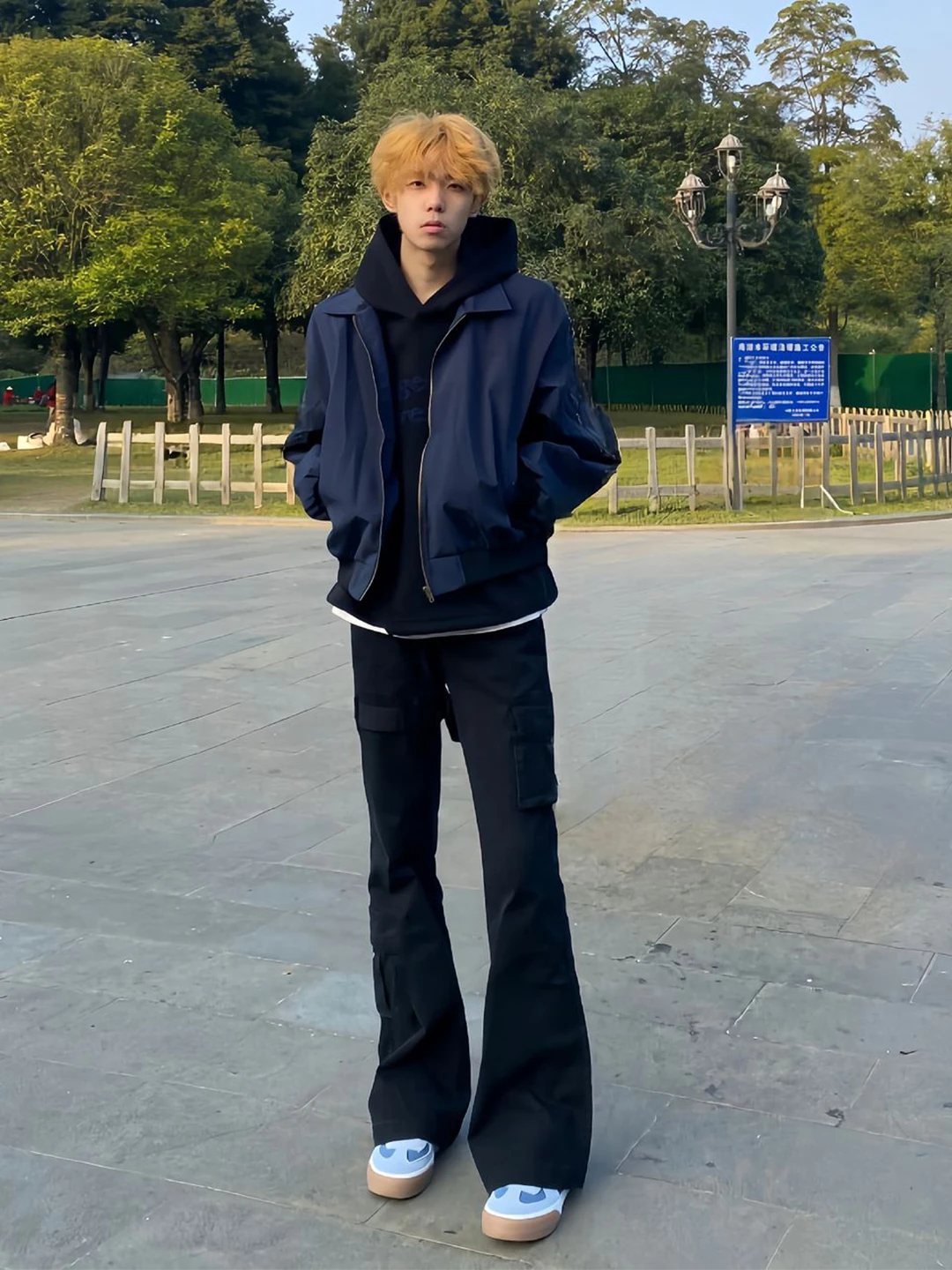 

American High Street Bla Workwear Jeans Men's Autumn Winter Elevate Flared Straight Leg Cleanfit Fce Lined Pants