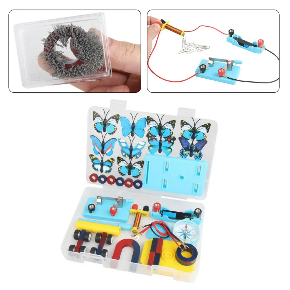 52Pcs/Set Scientific Electricity Circuit Magnet Physics Electricity Circuit Compass Electromagnetic Experiment Toy for School