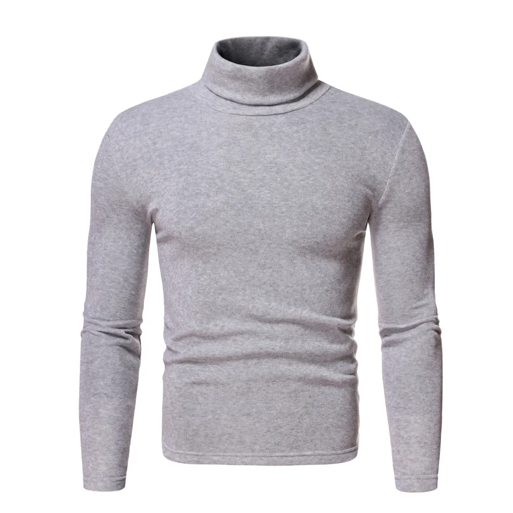 Otoño Invierno moda Sudadera con capucha para hombres Color sólido con jersey de lana Camiseta de cuello alto hombres camisa Base decorativa Sudadera con capucha de lana