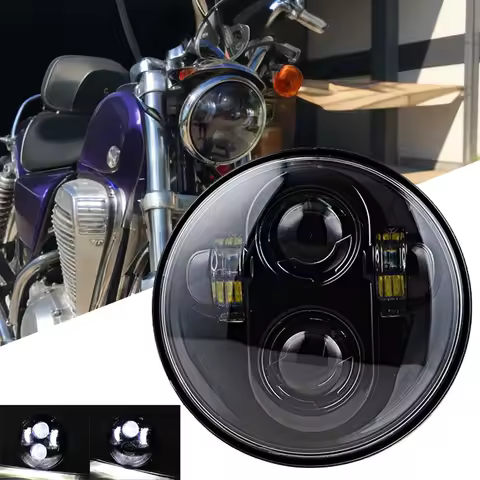 5.75" 5 3/4 Inch LED Motorcycle Headlight Waterproof Motorcycle Projector Headlamp For Harley Sportster Dyna XL 883C 1200C