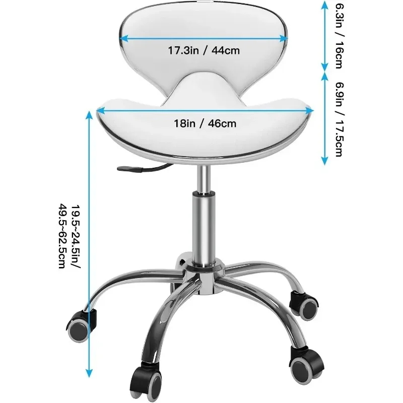 

Adjustable Rolling Stool with Backrest Spa Bar Salon Stool Chair with Wheels Salon Sillon De Barbero Profesional Salon Furniture