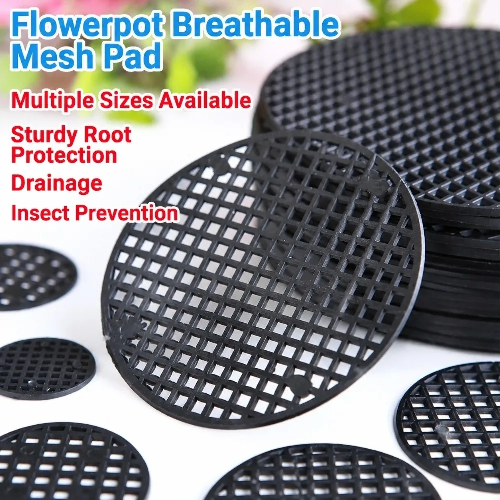 500/400/300/200/100/50/40Pcs Plastic Pot Hole Mesh Pad Round & Square Thickened Flower Pot Drainage Screen Breathable