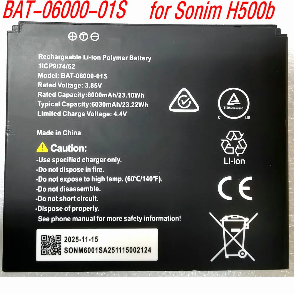 New BAT-06000-01S Original High-capacity Battery for Sonim H500b Use With Sonim Products Only ! 1ICP9/74/62
