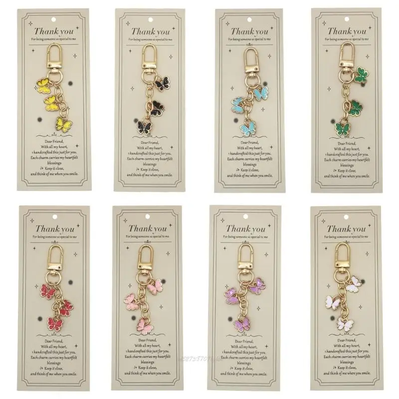 

X5XA Stylish Butterfly Keychain Metal Bag Pendant Fashionable Bag Charm for Women