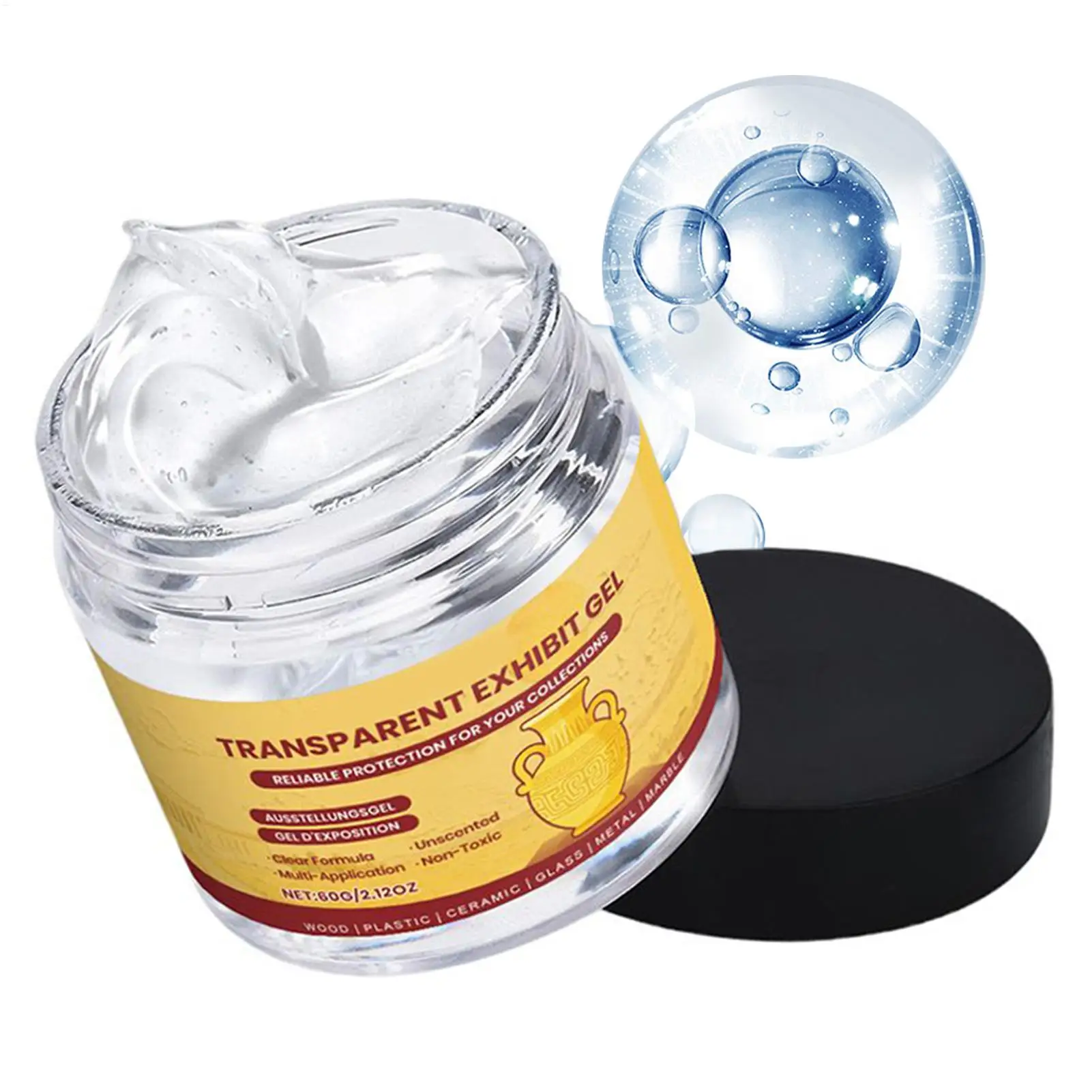 Museum Gel 60g Clear Removable Glue Adhesive Museum Wax for Antiques Glass Ceramics Figures Decorations Conservation Art Gallery