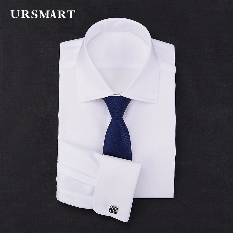 Wholesale French cuff business shirt for men Classic Windsor collar gentleman men's shirts