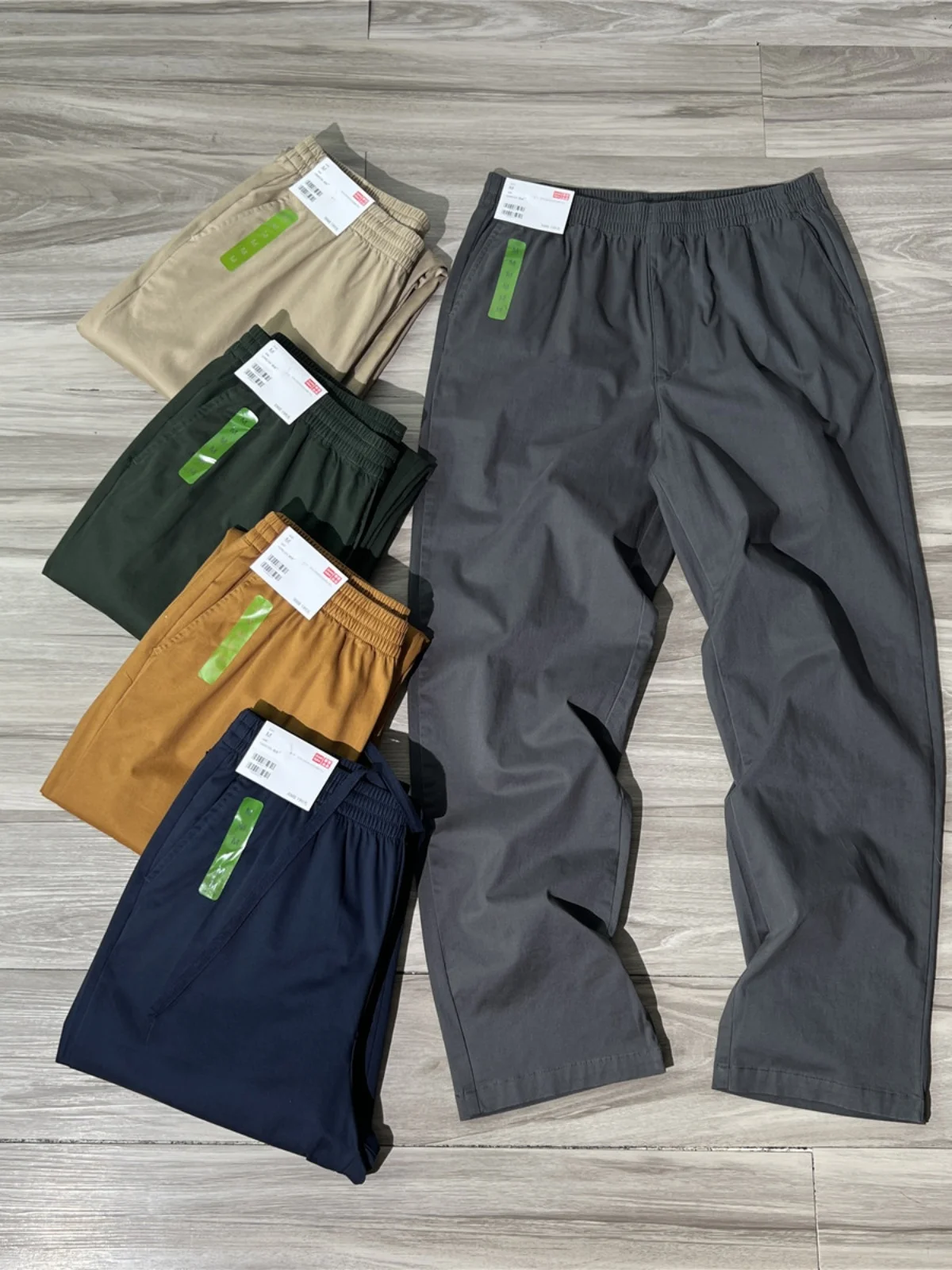 

Мужские повседневные брюки из хлопка с эластичной резинкой на талии, прямые, весна-осень, удобные, дышащие, модные, городские, рабочие брюки