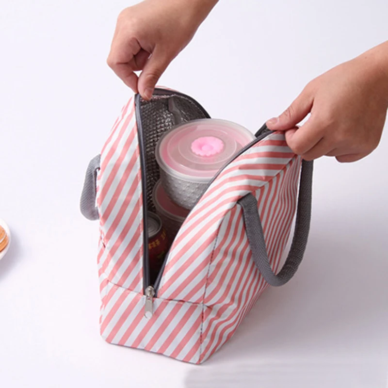 Functional Pattern Cooler Lunch Box Portable Insulated Canvas Lunch Bag Thermal Food Picnic Lunch Bags For Women Kids