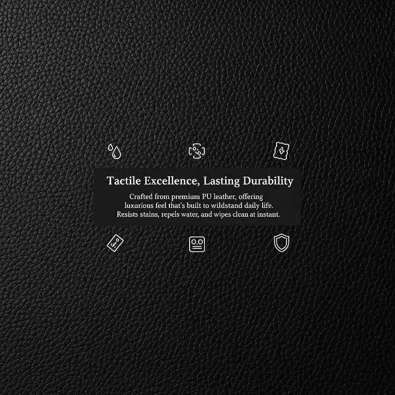 

PU Leather Placemat Set Irregular Waterproof Oil Proof Table Mat for Festival Banquet Home Office Decor