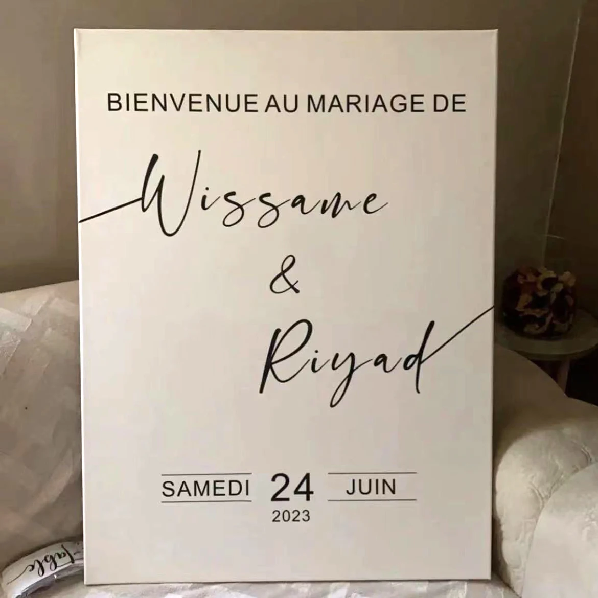 Wedding Decoration Welcome Sign Stickers Vinyl Decal Custom Name & Date Wall Stickers for Mirror Party Decor